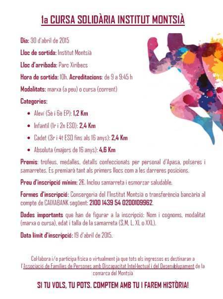 1a. Cursa solid�ria Institut Montsi�