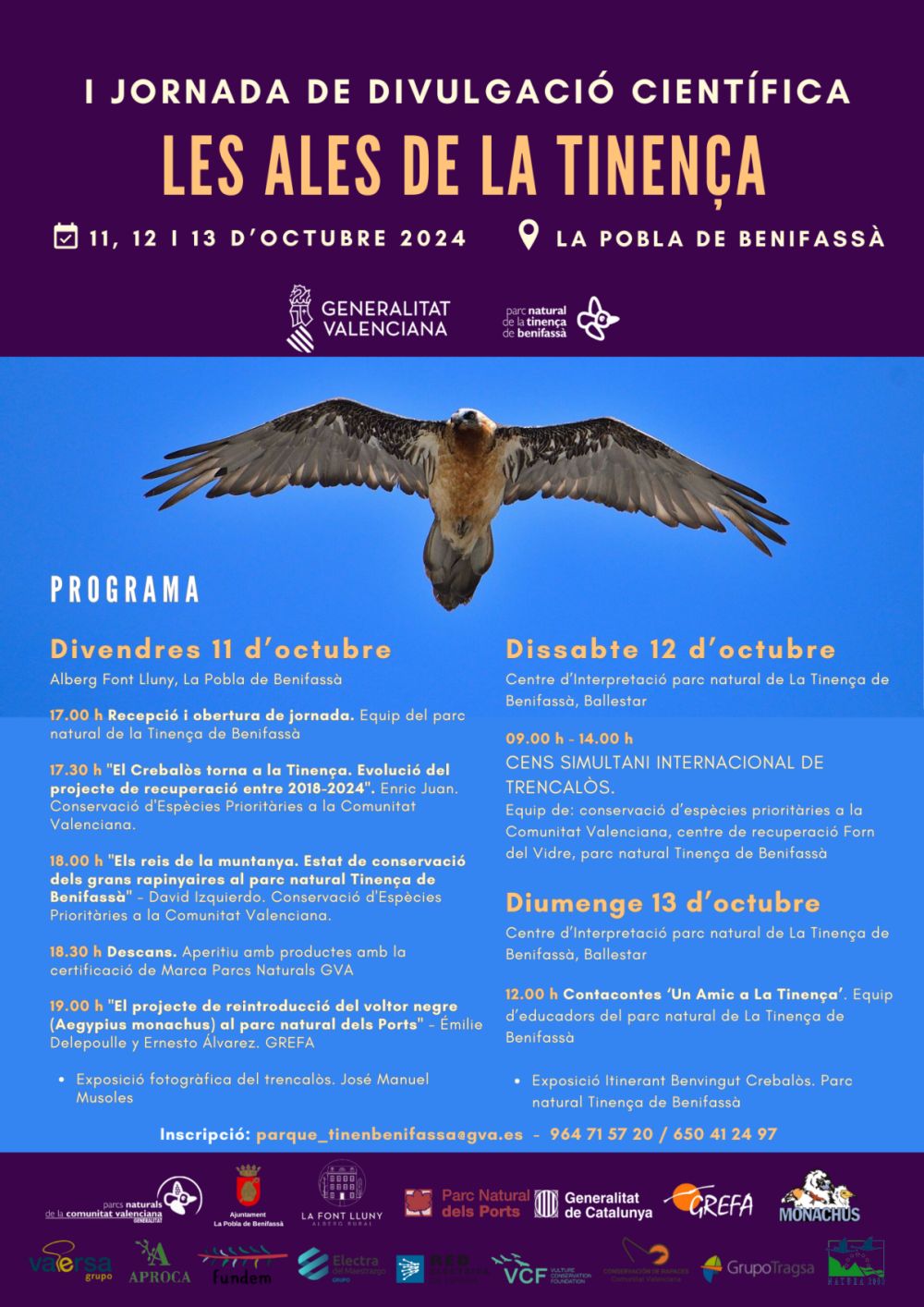 Les ales de la Tinença. I Jornada de Divulgació Científica del PN de la Tinença de Benifassà Les ales de la Tinença. I Jornada de Divulgació Científica del PN de la Tinença de Benifassà