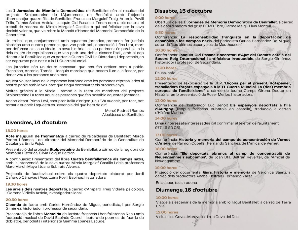 I Jornades de Memòria Democràtica de Benifallet I Jornades de Memòria Democràtica de Benifallet