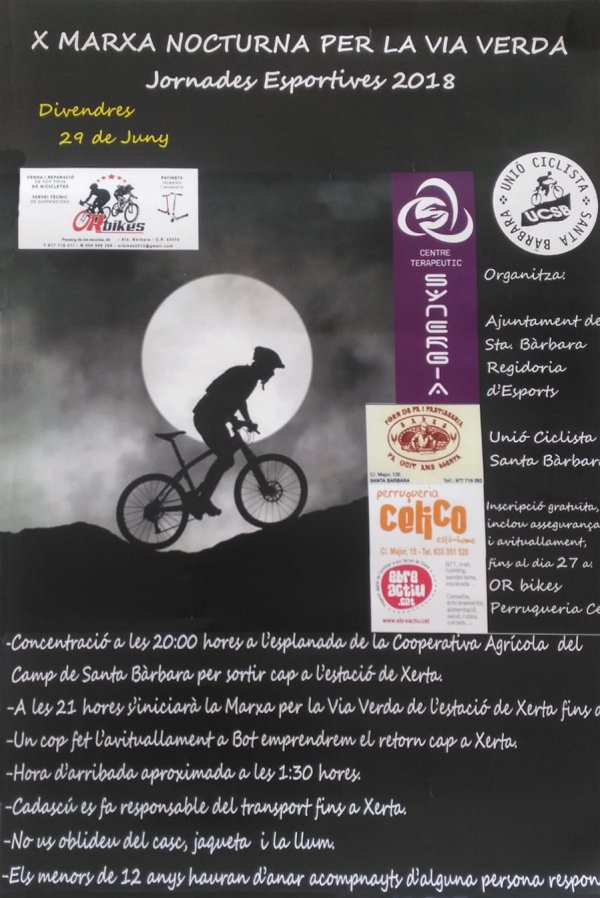 10a Marxa nocturna per la via verda amb BTT 10a Marxa nocturna per la via verda amb BTT