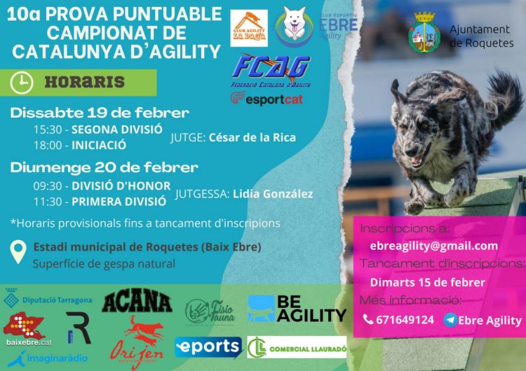 10a Prova puntuable Campionat de Catalunya d’Agility 10a Prova puntuable Campionat de Catalunya d’Agility