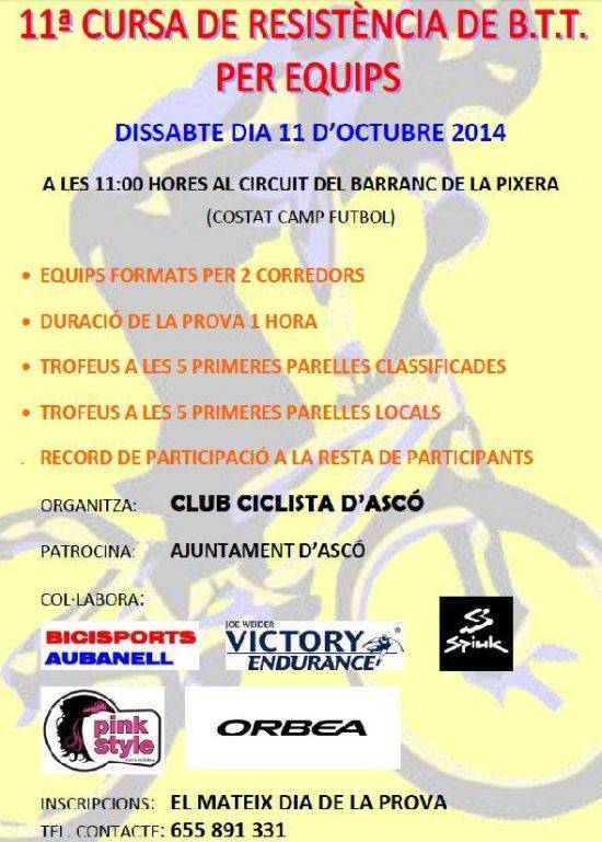 11a cursa de resistència de BTT per equips 11a cursa de resistència de BTT per equips