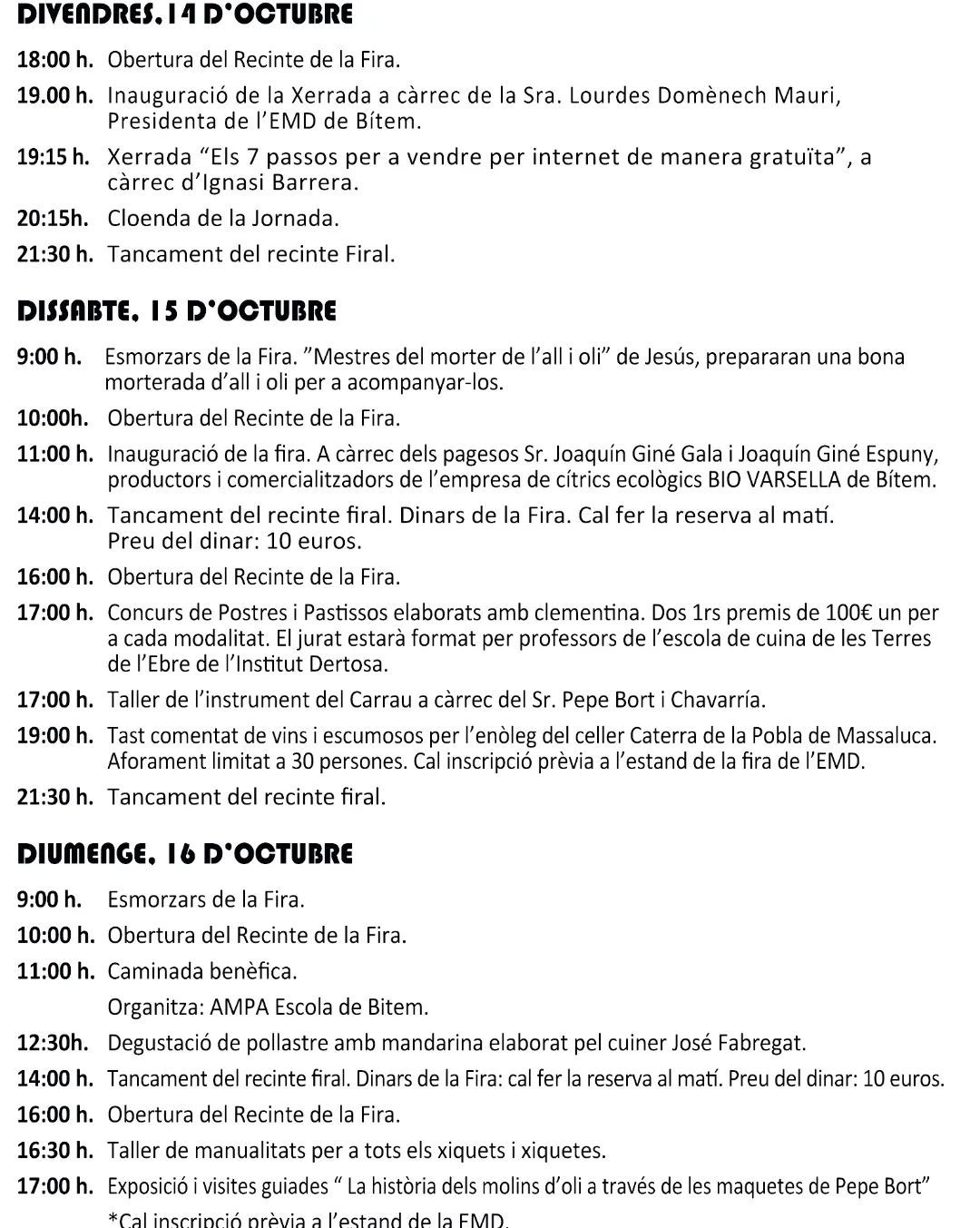 13a Fira de la Clementina de B�tem