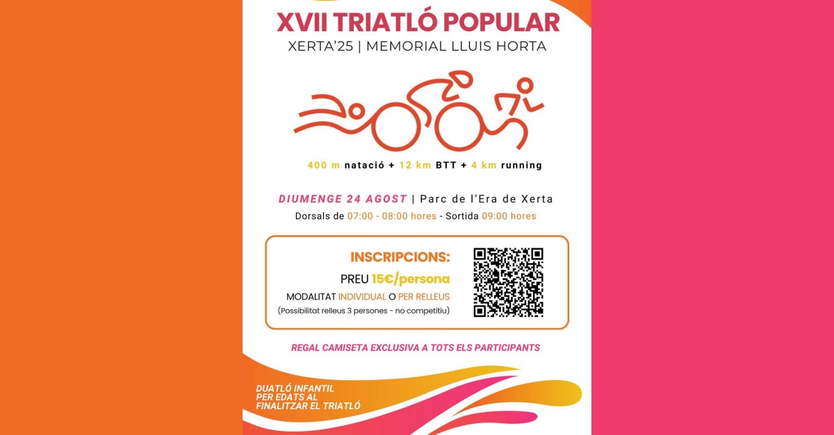 XVII Triatló popular de Xerta. Memorial Lluís Horta XVII Triatló popular de Xerta. Memorial Lluís Horta