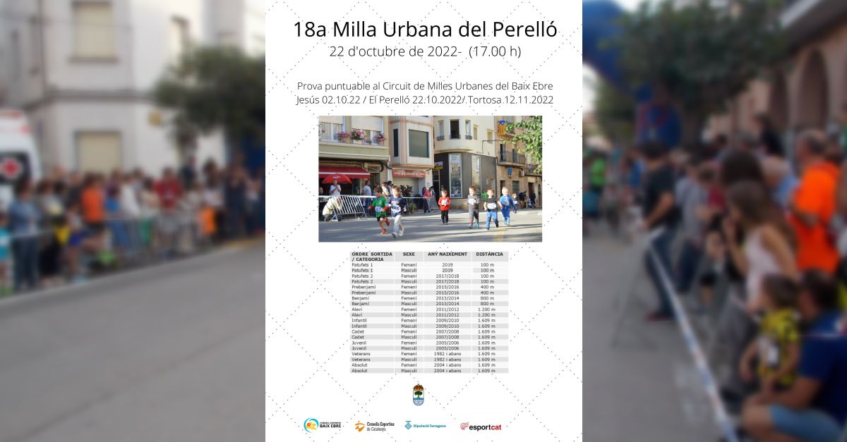 La 18a Milla Urbana del Perell ser el proper dissabte 22 doctubre