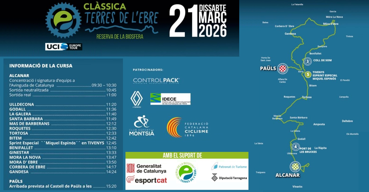 La III Cl�ssica Terres de l&rsquo;Ebre es prepara per a una edici� de gran nivell i projecci� mundial