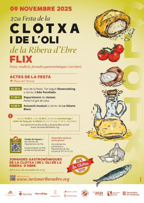 Flix acollirà la 20a Festa de la Clotxa i de l’Oli de la Ribera d’Ebre el 9 de novembre | EbreActiu.cat, revista digital d’oci actiu | Terres de l’Ebre ... Flix acollirà la 20a Festa de la Clotxa i de l’Oli de la Ribera d’Ebre el 9 de novembre | EbreActiu.cat, revista digital d’oci actiu | Terres de l’Ebre ...