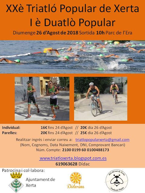 20è Triatló popular i 1r Duatló popular de Xerta 20è Triatló popular i 1r Duatló popular de Xerta