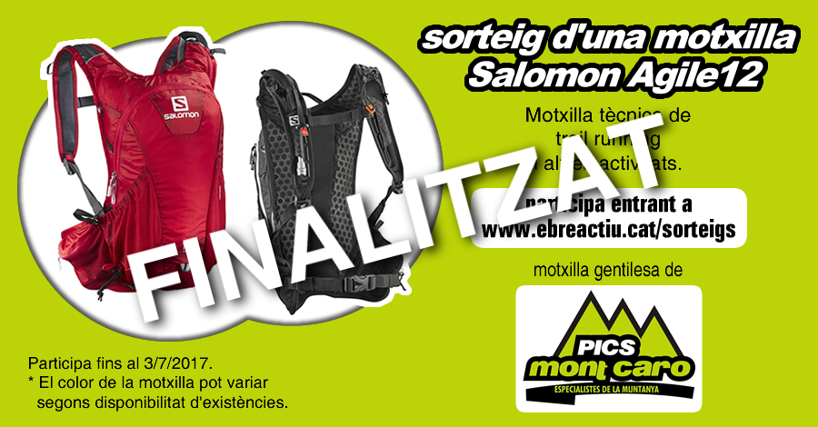 <p>Sorteig d’una motxilla Salomon Agile 12, gentilesa de Pics Mont Caro</p>