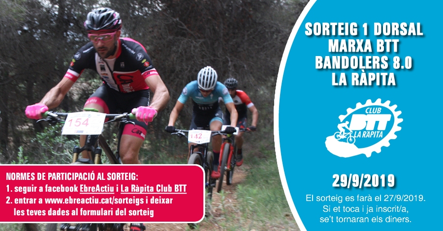<p>Sorteig 1 dorsal per a la Marxa BTT Cam dels Bandolers de La Rpita (29/9/2019)</p>