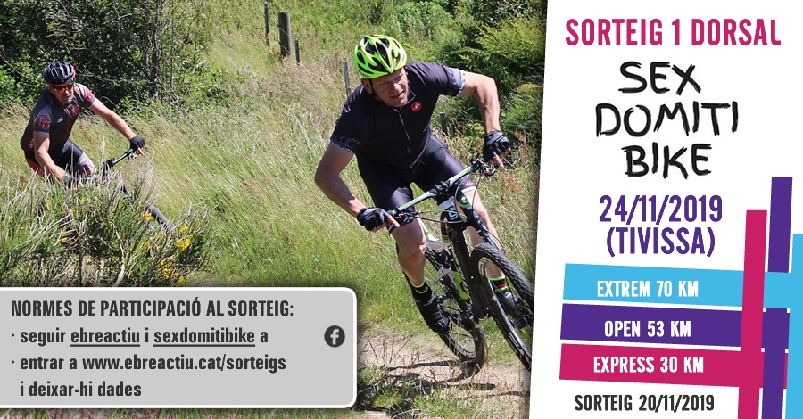 <p>Sorteig 1 dorsal per la Sex Domiti Bike de Tivissa del 24/11/2019 (ACTIVITAT CANCELLADA) </p>