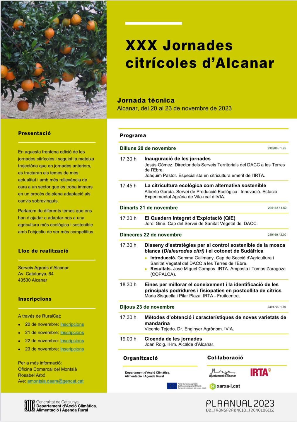 Tret de sortida a les XXX Jornades Citrícoles d’Alcanar | EbreActiu.cat, revista digital d’oci actiu | Terres de l’Ebre ... Tret de sortida a les XXX Jornades Citrícoles d’Alcanar | EbreActiu.cat, revista digital d’oci actiu | Terres de l’Ebre ...