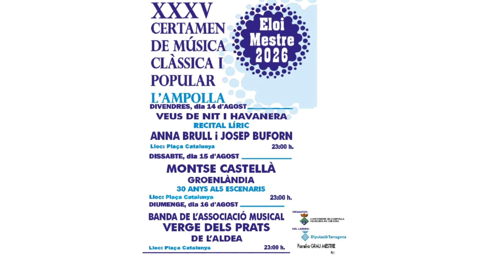 XXXV Certamen de m�sica cl�ssica i popular: Recital l�ric, Anna Brull i Josep Buforn