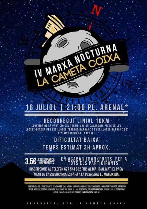 4a Marxa nocturna La Cameta Coixa 4a Marxa nocturna La Cameta Coixa
