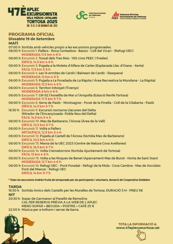 47� Aplec Excursionista dels Pa�sos Catalans | EbreActiu.cat, revista digital d�oci actiu | Terres de l�Ebre ...