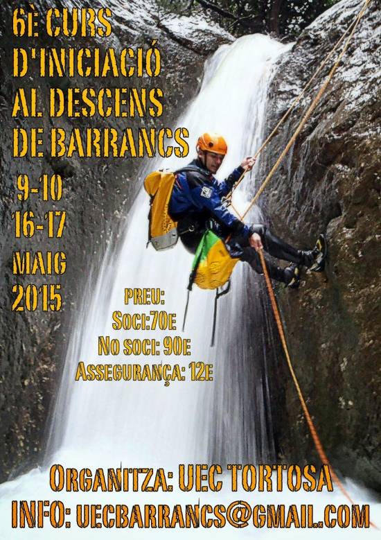 6� curs d&rsquo;iniciaci� al descens de barrancs