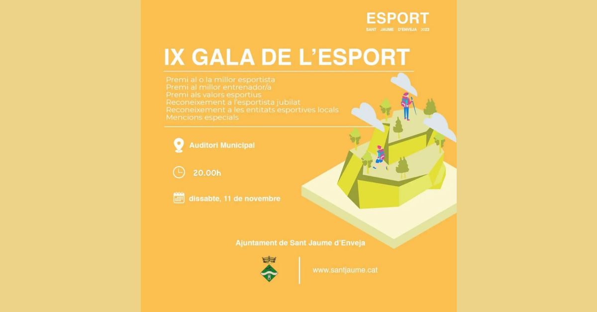 IX Gala de l’Esport de Sant Jaume d’Enveja IX Gala de l’Esport de Sant Jaume d’Enveja