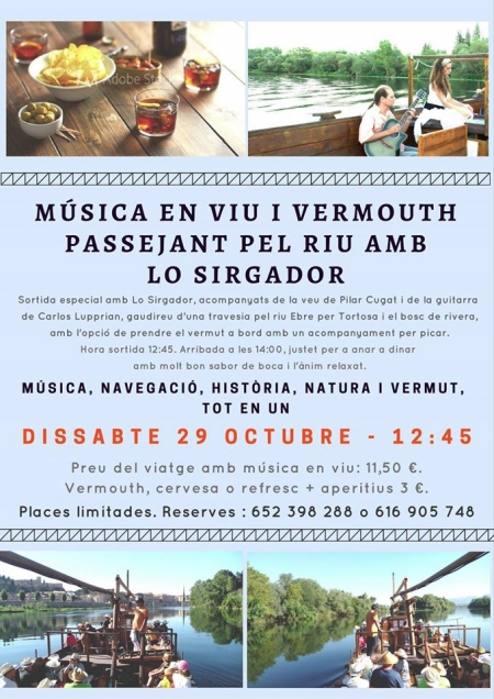 M�sica en viu i vermut passejant pel riu amb Lo Sirgador