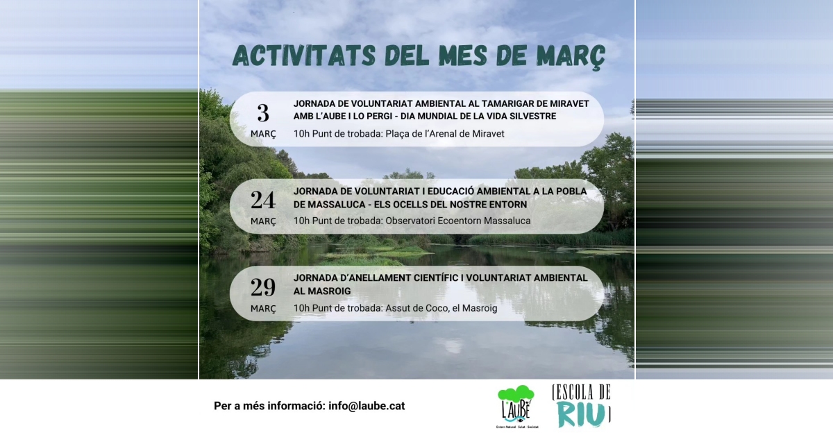 Jornada de voluntariat i educaci� ambiental �Els ocells del nostre entorn�