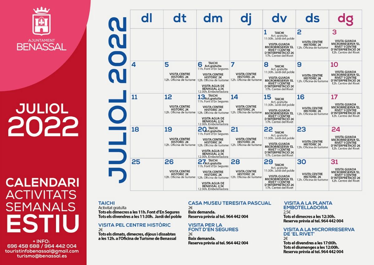Agenda Alt Maestrat dijous 21 a dimecres 27 de juliol 2022 | EbreActiu.cat, revista digital d�oci actiu | Terres de l�Ebre ...