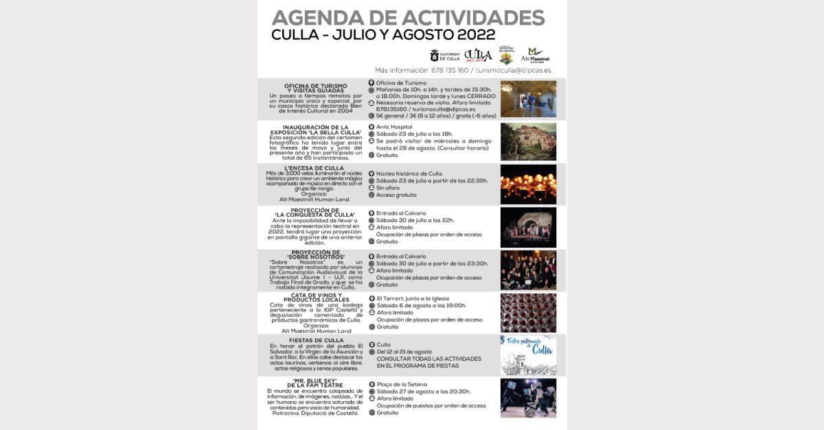 Agenda Alt Maestrat dijous 21 a dimecres 27 de juliol 2022 | EbreActiu.cat, revista digital d�oci actiu | Terres de l�Ebre ...