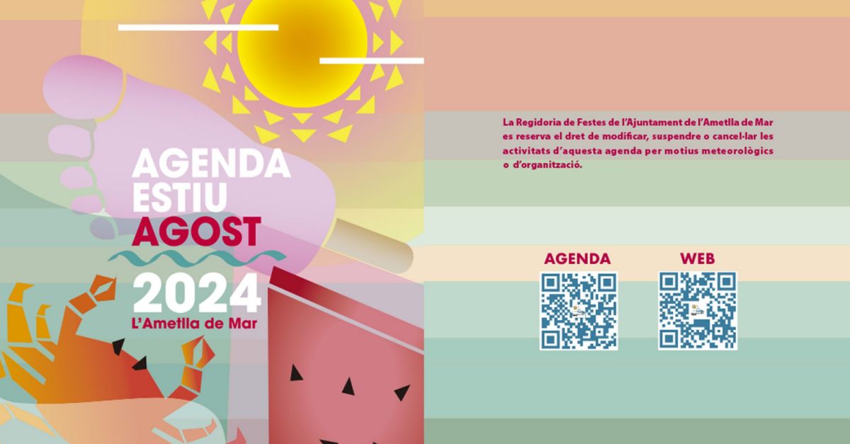 Ja est disponible lAgenda dEstiu del mes dagost de lAmetlla de Mar
