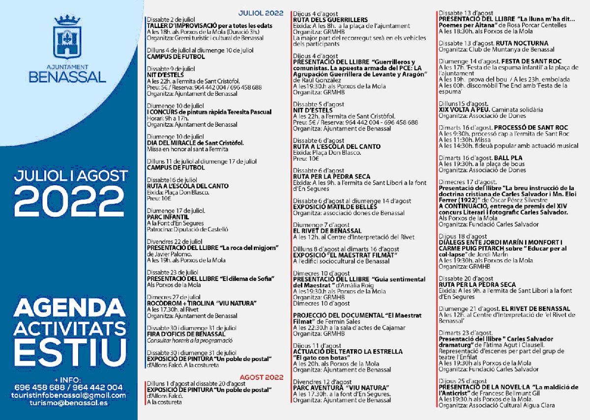�Qu� hacer entre el mi�rcoles 10 i el martes 16 de agosto en el Alt Maestrat? | EbreActiu.cat, revista digital de ocio activo | Terres de l&rsquo;Ebre...