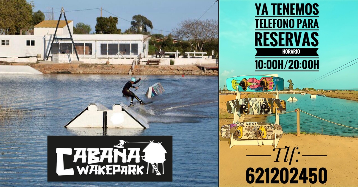 Wakeboard en la Caba�a Wake Park en la bah�a dels Alfacs