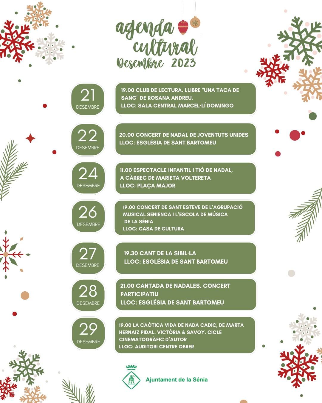 Agenda cultural de la Sénia Agenda cultural de la Sénia
