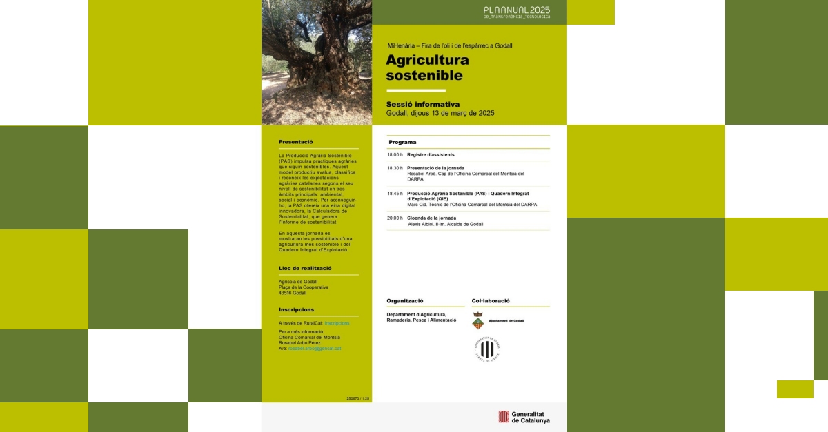 Agricultura sostenible. Sessió informativa Agricultura sostenible. Sessió informativa