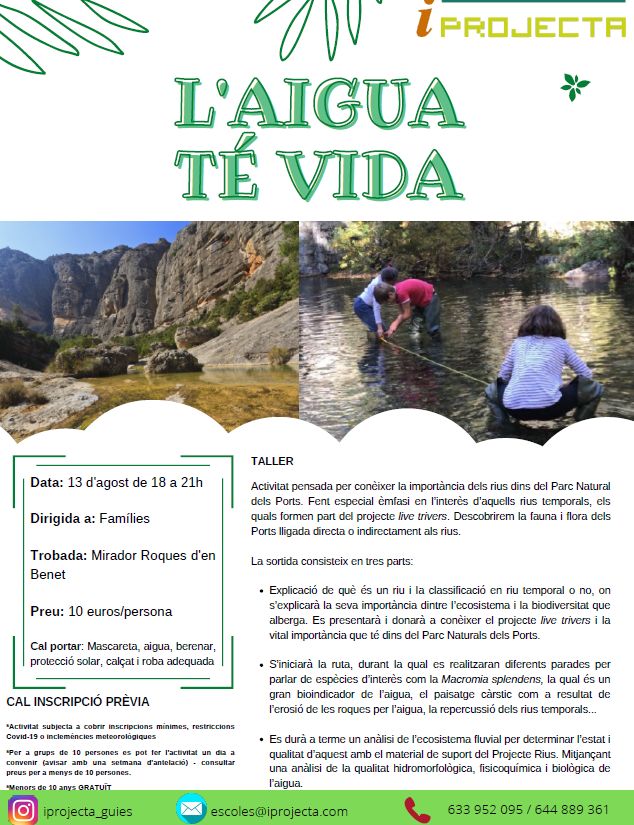 Activitat d’educació ambiental: L’aigua té vida Activitat d’educació ambiental: L’aigua té vida