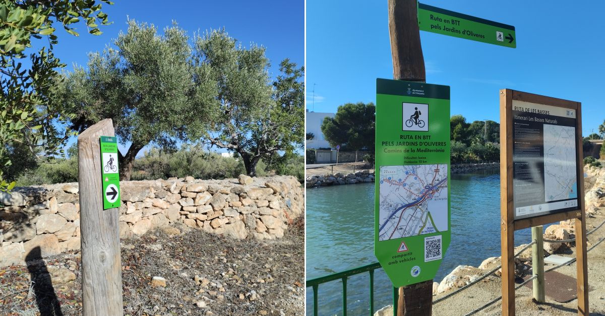 LAmpolla renova la senyalitzaci de la ruta en BTT pels jardins doliveres