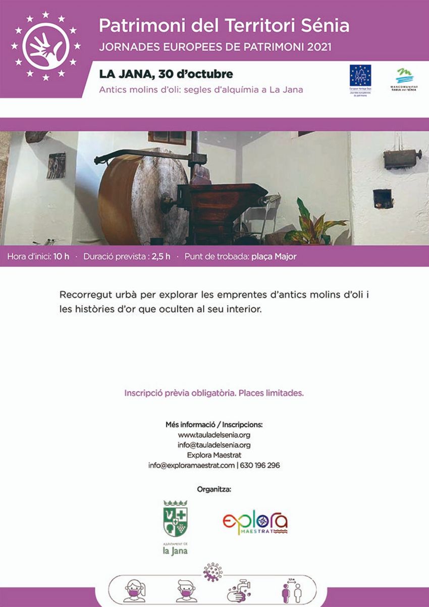 Patrimoni Territori S�nia: Antics molins d�oli: segles d�alquimia a la Jana