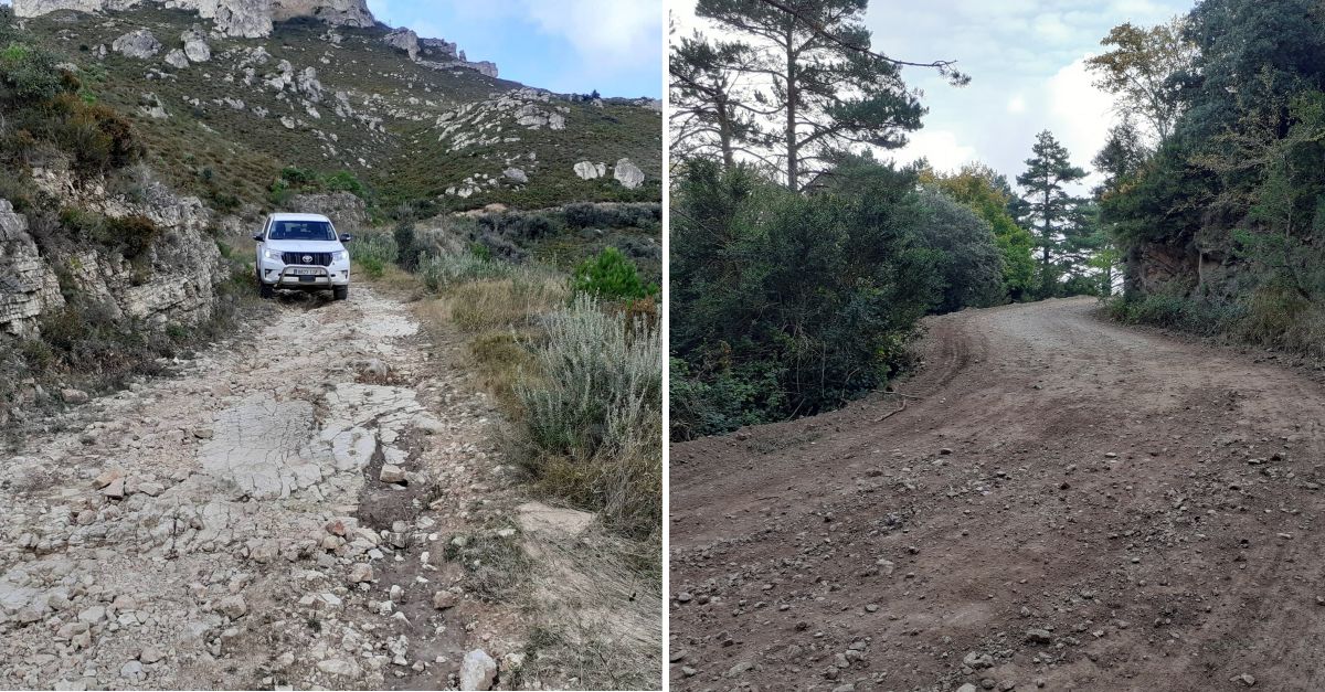 Acci Climtica finalitza els treballs d’arranjament i millora dels camins forestals al Masss dels Ports i la Serra de Card-Boix