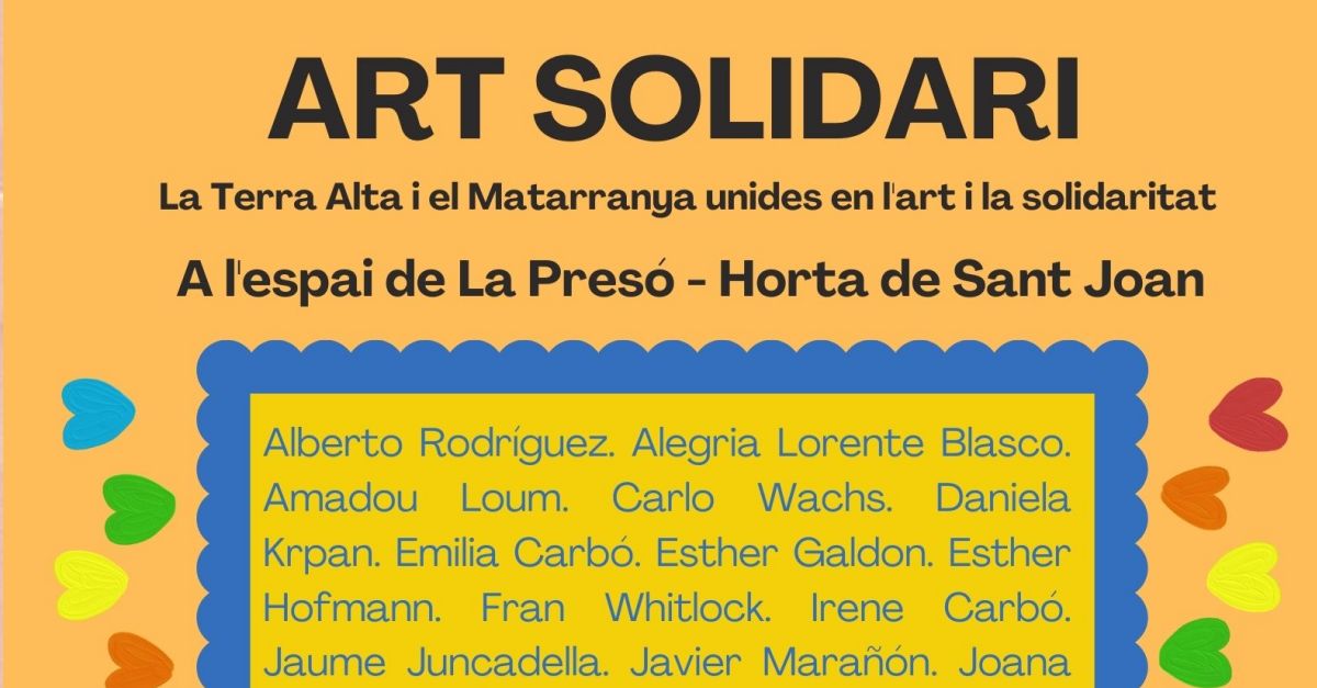 ART SOLIDARI. La Terra Alta i el Matarranya unides en l’art i la solidaritat ART SOLIDARI. La Terra Alta i el Matarranya unides en l’art i la solidaritat