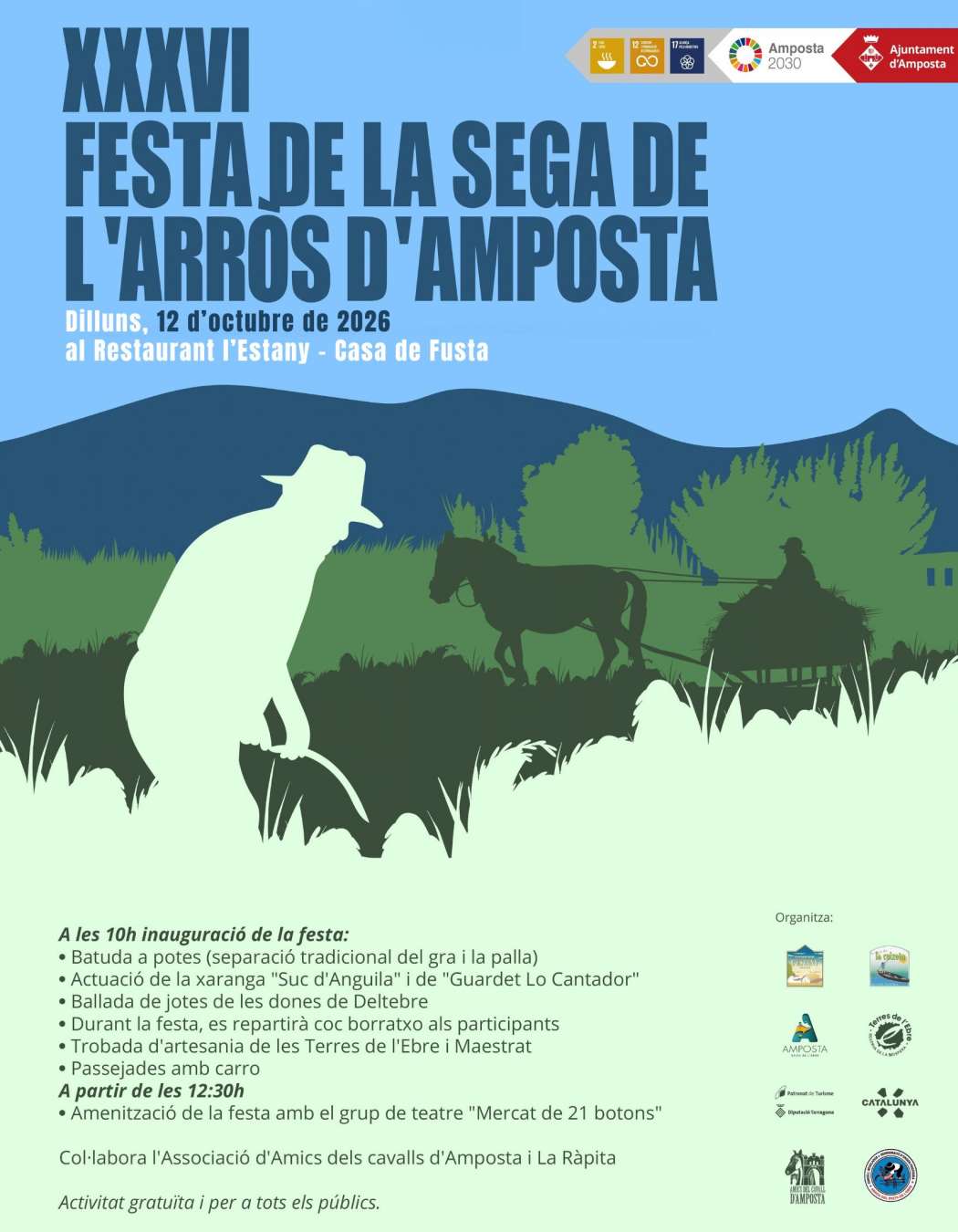 Restaurant l�Estany -Casa de Fusta. Festa de la sega de l�arr�s. Diumenge, 4 d�octubre