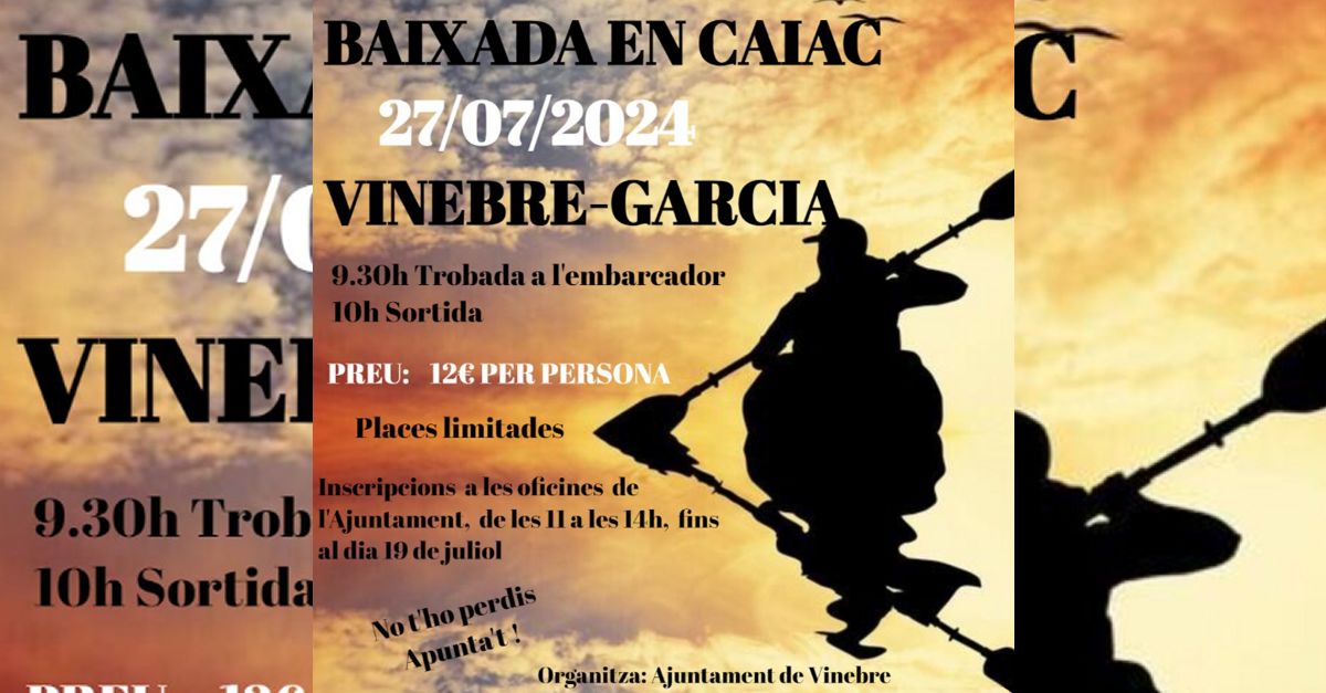 Baixada en caiac Vinebre-Garcia Baixada en caiac Vinebre-Garcia