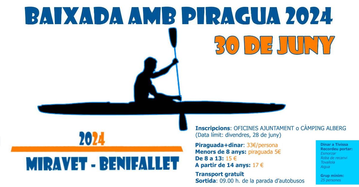 Baixada amb piragua: Miravet - Benifallet Baixada amb piragua: Miravet - Benifallet