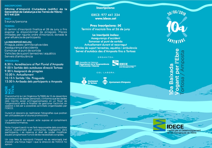 10a Baixada Vogant per l’Ebre. Tortosa – Amposta 10a Baixada Vogant per l’Ebre. Tortosa – Amposta