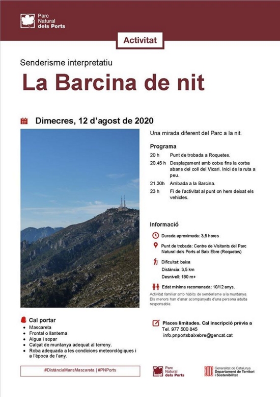 Senderisme interpretatiu: La Barcina de nit Senderisme interpretatiu: La Barcina de nit