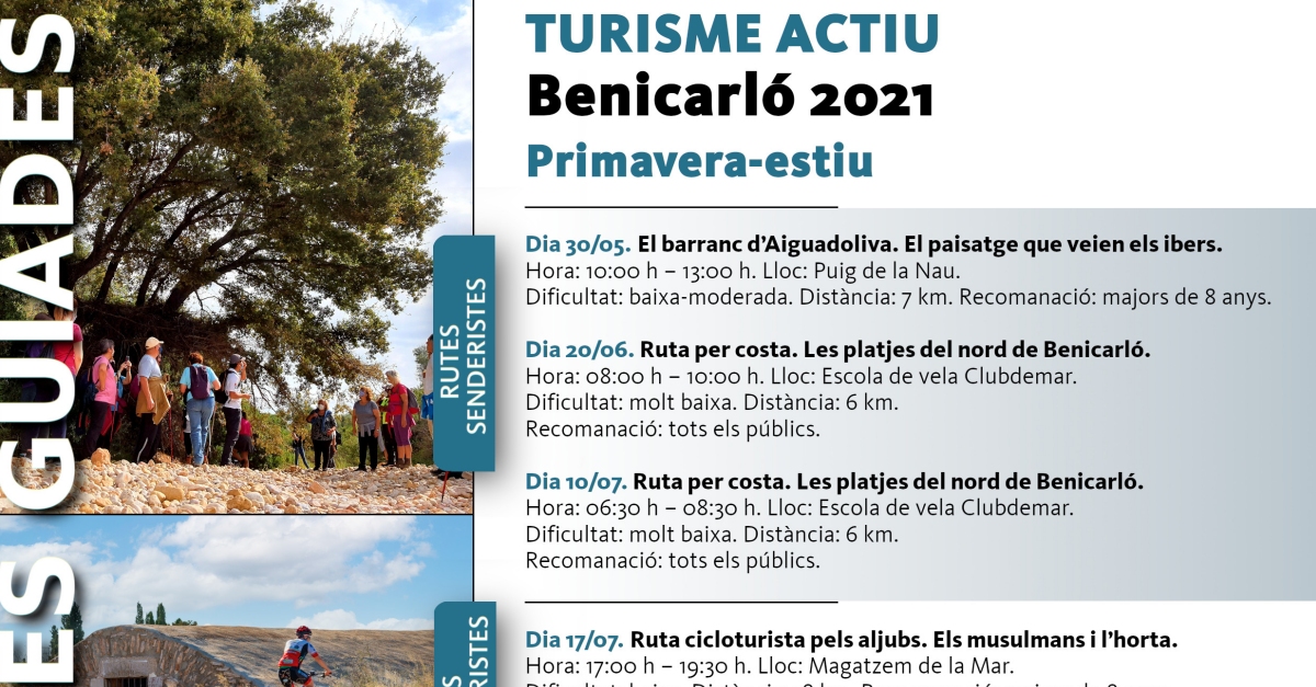 Benicarl aposta pel turisme actiu i les visites guiades per a la primavera i estiu
