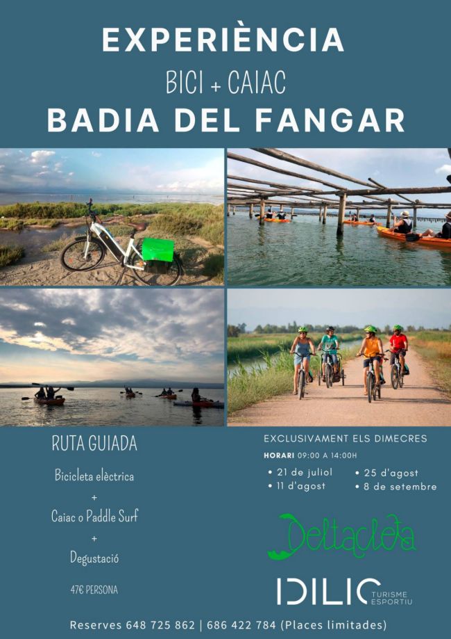 Experi�ncia bici + caiac a la badia del Fangar