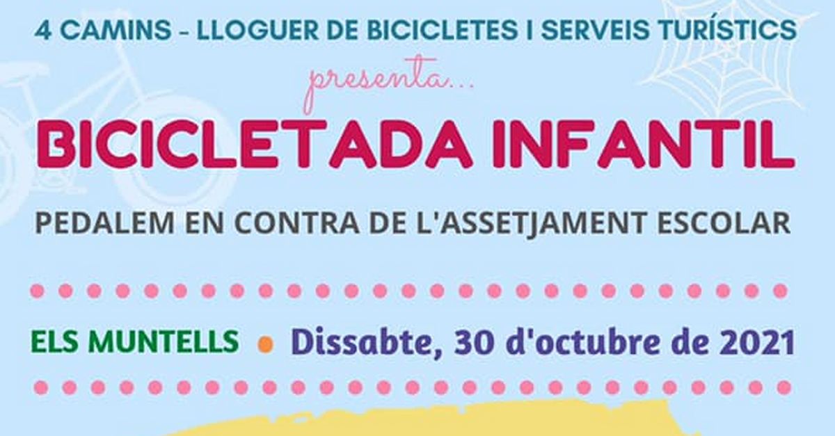Bicicletada infantil per donar visibilitat a la problemtica de lassetjament escolar