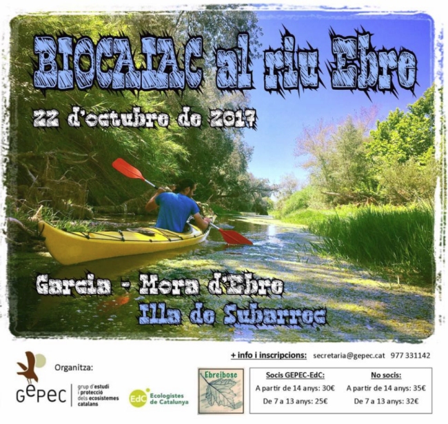 Biocaiac al riu Ebre: Garcia-Móra d’Ebre, Illa de Subarrec Biocaiac al riu Ebre: Garcia-Móra d’Ebre, Illa de Subarrec
