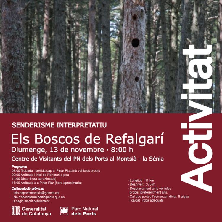 Senderisme interpretatiu: Els Boscos de Refalgarí - reprogramada al 20 de novembre Senderisme interpretatiu: Els Boscos de Refalgarí - reprogramada al 20 de novembre