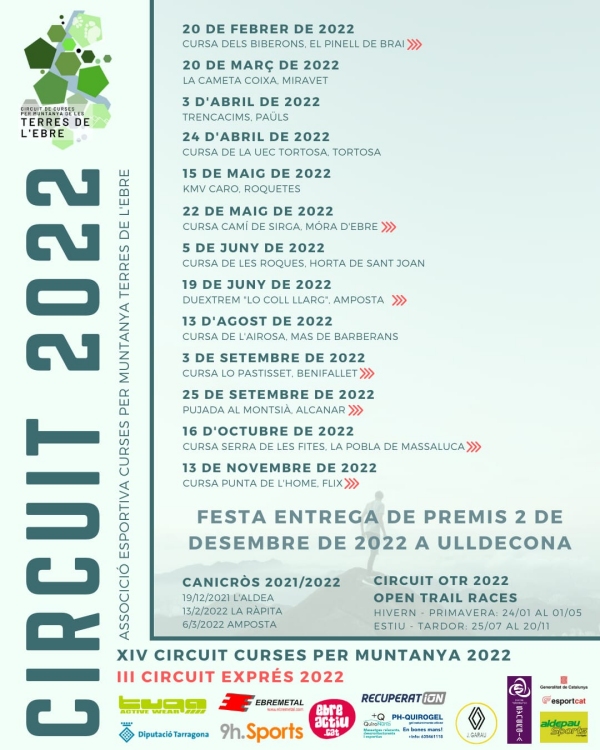 Al 2022 torna el Circuit de curses per muntanya de les Terres de l’Ebre amb 13 curses | EbreActiu.cat, revista digital d’oci actiu | Terres de l’Ebre ... Al 2022 torna el Circuit de curses per muntanya de les Terres de l’Ebre amb 13 curses | EbreActiu.cat, revista digital d’oci actiu | Terres de l’Ebre ...