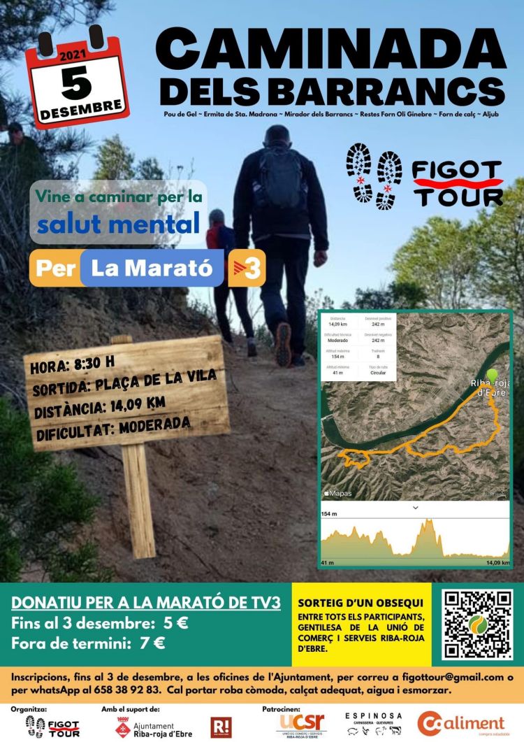 Caminada dels barrancs. En benefici de la Marató de TV3 Caminada dels barrancs. En benefici de la Marató de TV3