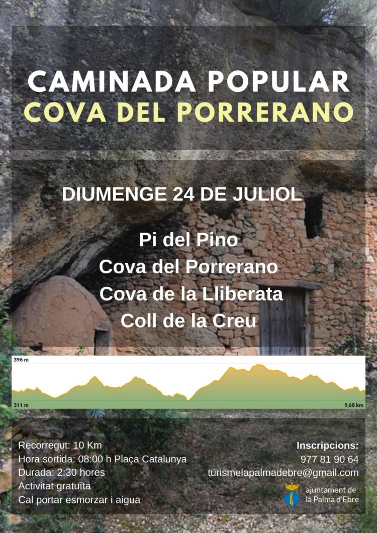 Rutes de senderisme a la Palma d�Ebre: Ruta Cova del Porrerano