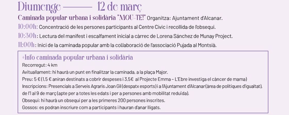 Caminada popular urbana i solid�ria Mou-te amb motiu del Dia de la Dona