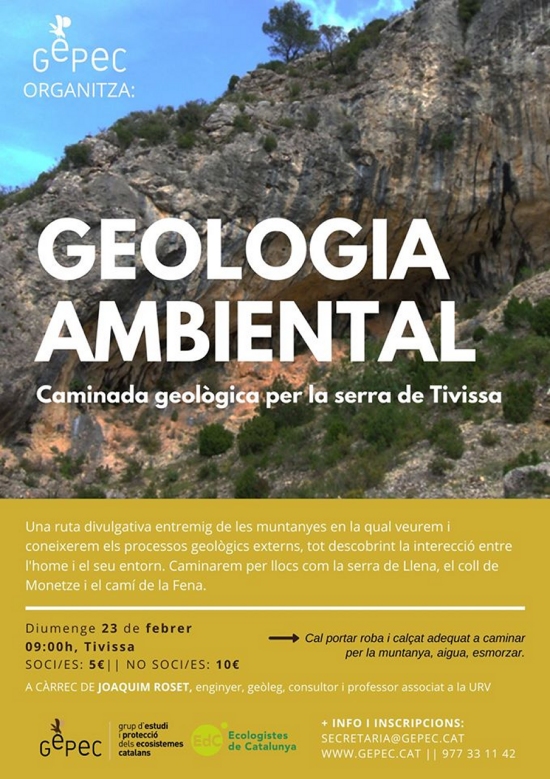 Caminada geològica per la serra de Tivissa Caminada geològica per la serra de Tivissa